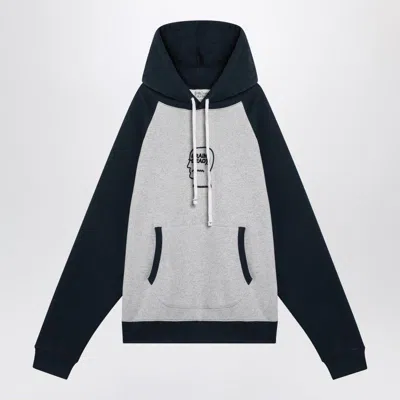 Brain Dead Light Grey/navy Blue Hoodie