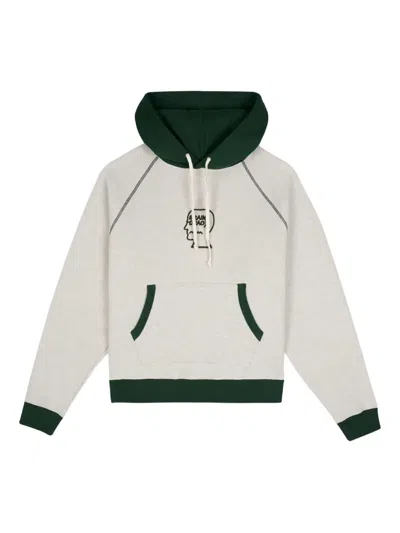 BRAIN DEAD LOGO-EMBROIDERED HOODIE
