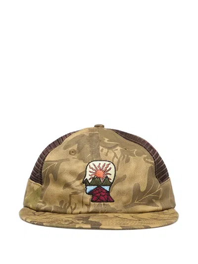 Brain Dead Logo-appliqué Cap In Burgundy