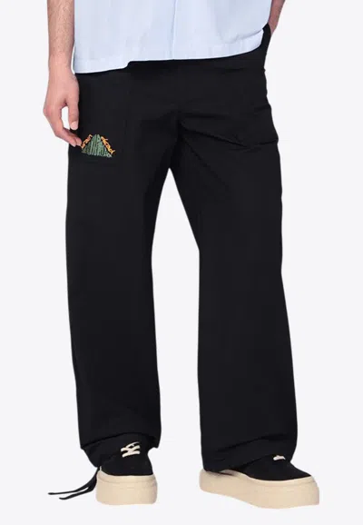 Brain Dead Logo Embroidered Pants