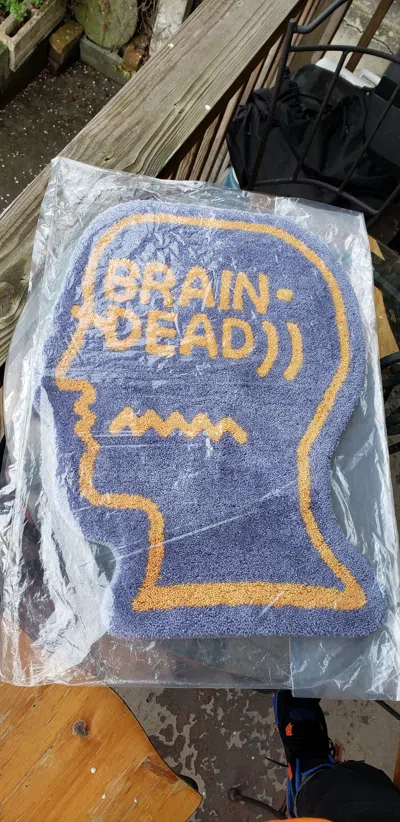 Pre-owned Brain Dead Logo Head Rug - Berry In Multi