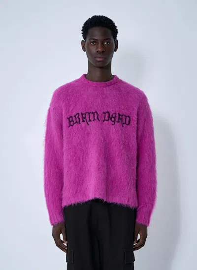 Brain Dead Logo Motif Sweater In Purple