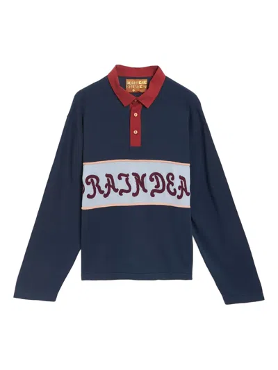 Brain Dead Logo Polo Shirt In Blue