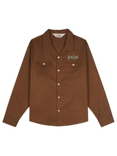 Brain Dead Logo Shirt In Brown