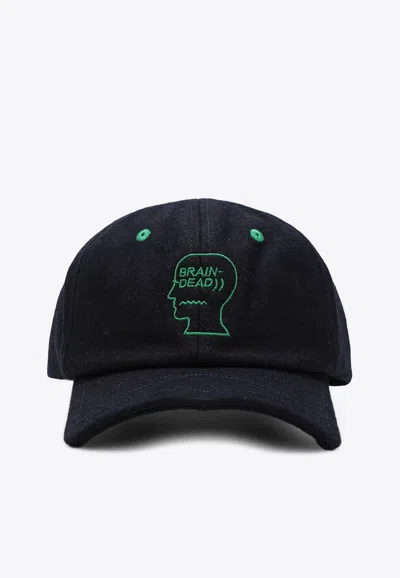 Brain Dead Logohead Baseball Cap In Blue