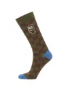 Brain Dead Logohead Checkered Socks In Gray