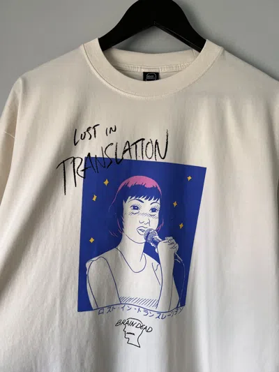 Pre-owned Brain Dead Lost In Translation Karaoke Tee In Natural In White