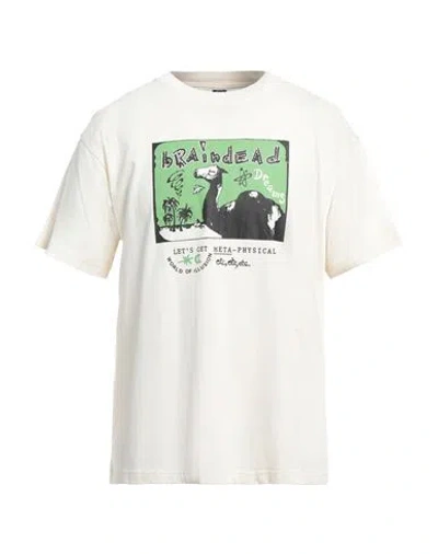 Brain Dead Man T-shirt Cream Size Xl Cotton In White