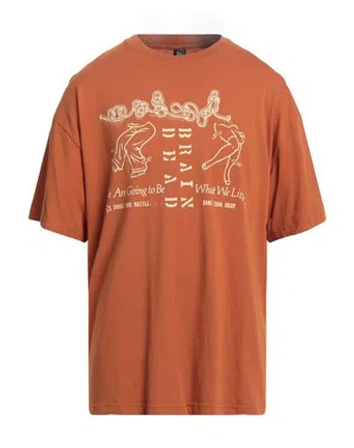 Brain Dead Man T-shirt Rust Size L Cotton In Red