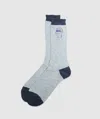 Brain Dead Marled Logo Head Socks In Blue