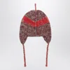 Brain Dead Multicoloured Alpaca Beanie With Logo In Red