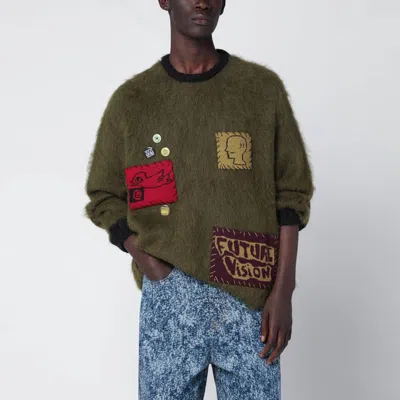 BRAIN DEAD BRAIN DEAD OLIVE GREEN ALPACABLEND SWEATER