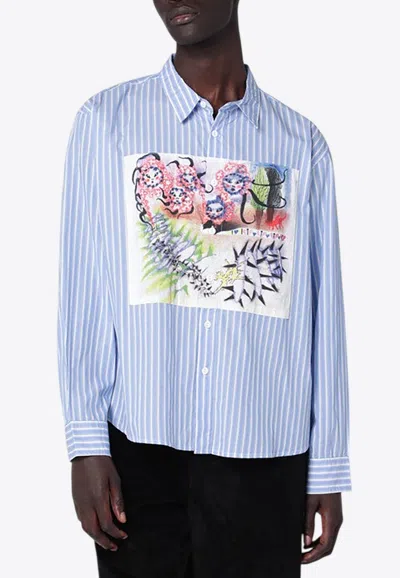 BRAIN DEAD OMER STRIPED OXFORD SHIRT