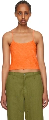 Brain Dead Orange Burnout Tank Top In Orange