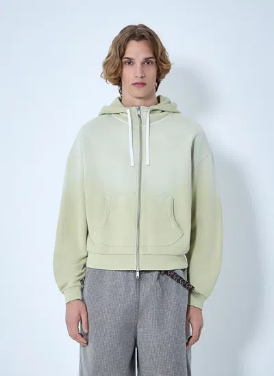 Brain Dead Padded Elbow Zip-up Hoodie In Green