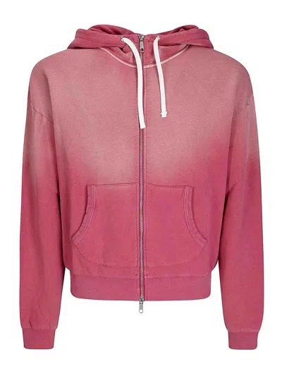 Brain Dead Padded Elbow Zip-up Hoodie In Pink