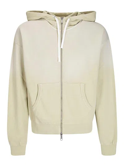 Brain Dead Padded Elbow Zip-up Hoodie In Neutral