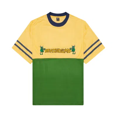 Pre-owned Brain Dead Paneled Football Mesh Shirt 'yellow' | Men's Size S