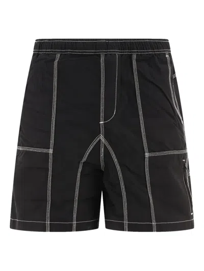 BRAIN DEAD PANELLED CONTRAST-STITCH SHORTS