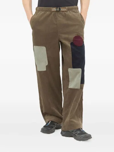 Brain Dead Patchwork Cord Climber Pants In Brown In Marrone