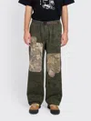 Brain Dead Patchwork Climber Pant In Green