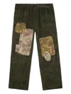 Brain Dead Patchwork Climber Trousers In Green