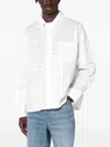Brain Dead X Brooks Brothers Logo Embroidered Long-sleeved Shirt In White