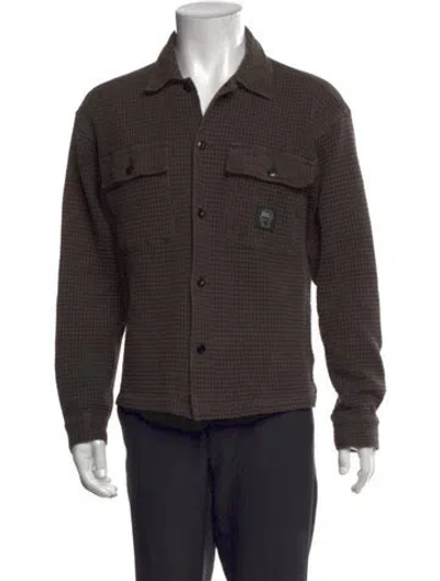 Pre-owned Brain Dead Plaid Print Long Sleeve Shirt In Brown