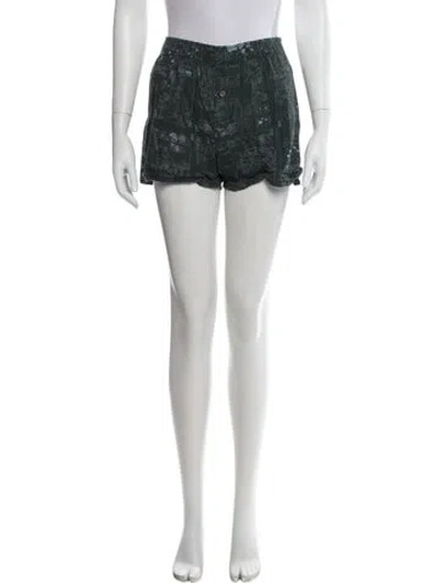 Pre-owned Brain Dead Printed Mini Shorts In Green