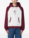 Brain Dead Drawstring Front Pocket Hoodie Raglan Sleeves In White
