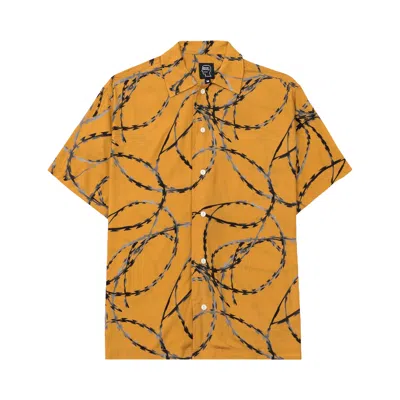 Pre-owned Brain Dead Razorwire Rayon Shirt 'orange' | Men's Size S