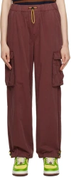 Brain Dead Red Flap Pocket Trousers In Washed Burgundy