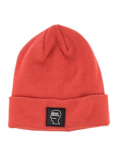Pre-owned Brain Dead Ribbed Beanie In Red