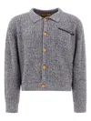 Brain Dead Knitted Buttoned Cardigan In Gray