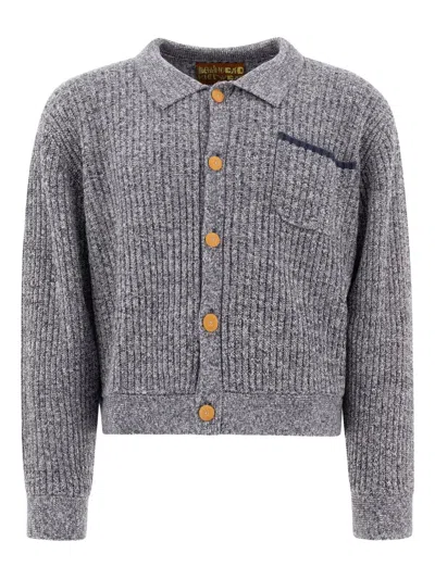 BRAIN DEAD RIBBED-KNIT BUTTON CARDIGAN