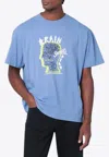 Brain Dead Ringing Ear Printed T-shirt In Blue