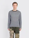Brain Dead Romy Multi Stripe Long Sleeve T-shirt In Blue