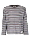 Brain Dead Romy Multi Stripe Long Sleeve T-shirt In Brown