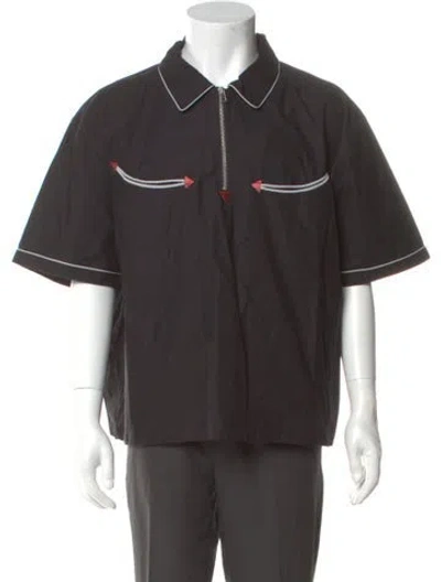 Pre-owned Brain Dead Short Sleeve Shirt In Gray