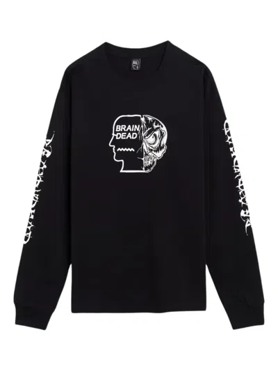 Brain Dead Skull Mech Long-sleeves T-shirt In Black