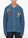 Brain Dead Snake Charmer Zip-up Cardigan In Blue