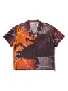 Brain Dead Spiral Orb Button Up Shirt In Red