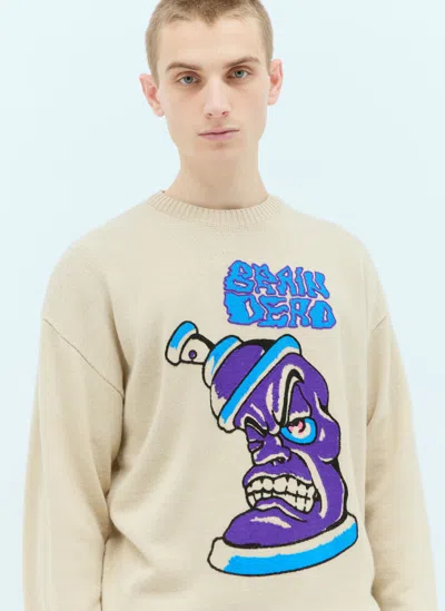 Brain Dead Spray Can Sweater In Beige