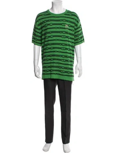 Pre-owned Brain Dead Striped Crew Neck Pullover W/ Tags In Green