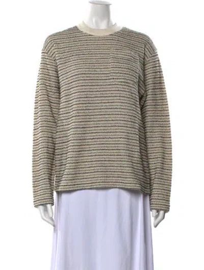 Pre-owned Brain Dead Striped Crew Neck Top In Neutrals