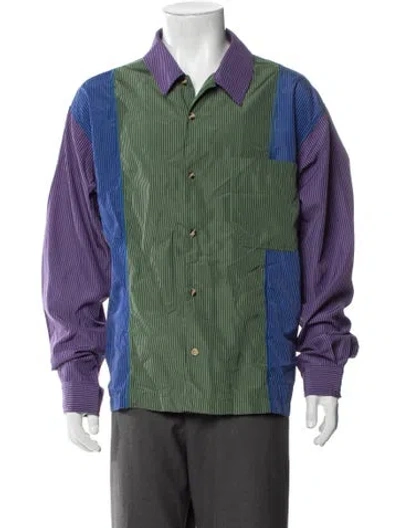 Pre-owned Brain Dead Striped Long Sleeve Shirt In Multi
