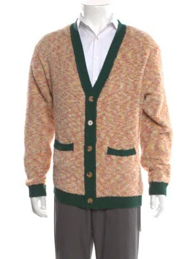 Pre-owned Brain Dead Striped V-neck Cardigan In Multi