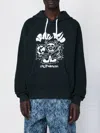 Brain Dead Graphic Print Hooded Sweatshirt And Pocket In Black