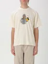 Brain Dead White Cotton T-shirt With Print In Beige