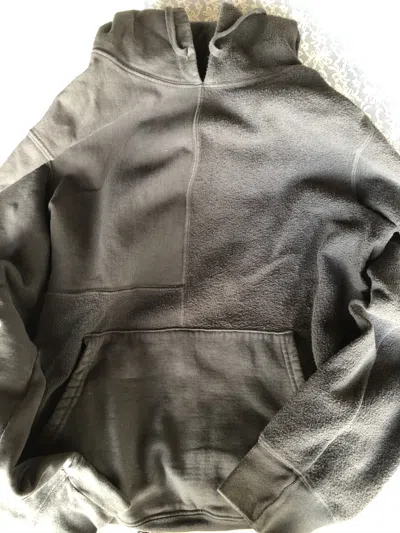 Pre-owned Brain Dead Terry Cloth Patch Work Hoodie In Black
